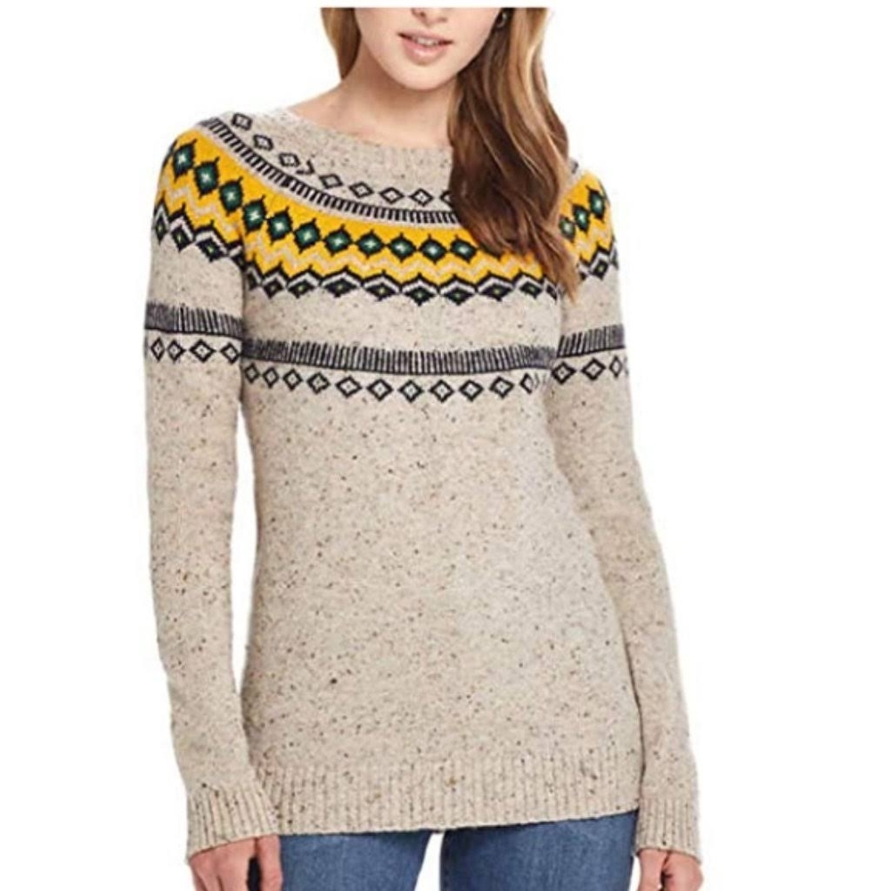 Weatherproof Vintage Yellow Fair Aisle Sweater small